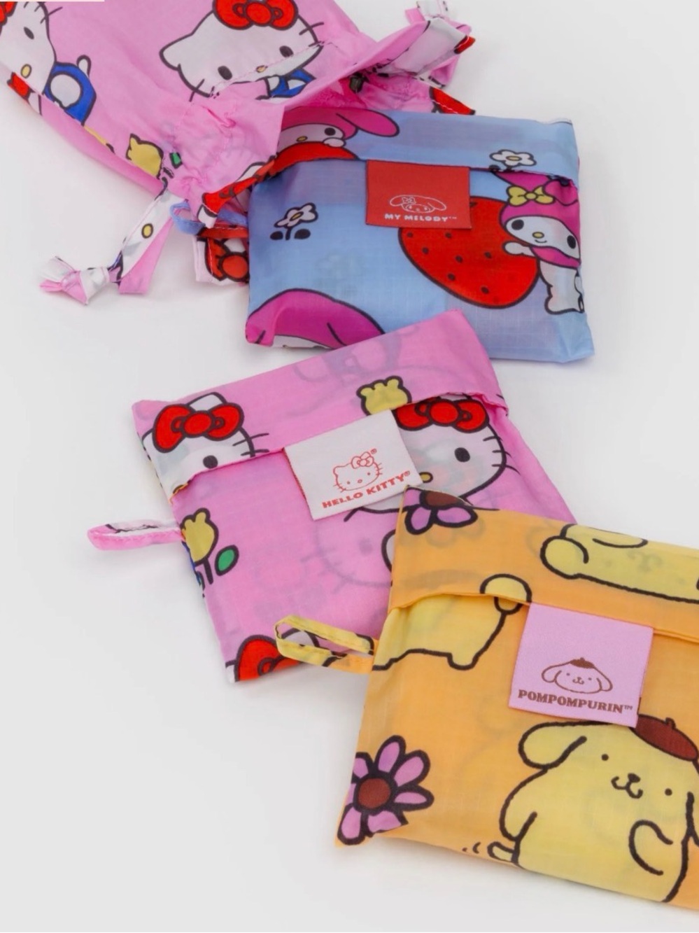 Hello Kitty and Friends x Baggu Standard Bags 3-pc Set (Fruits + Florals)